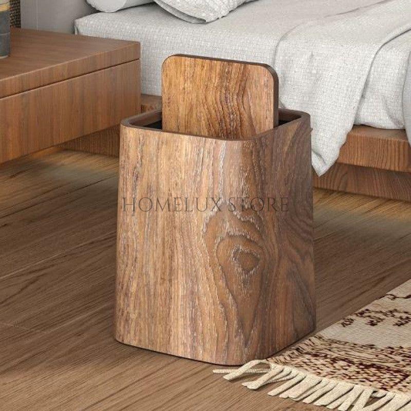 Retro Wood Trash Can