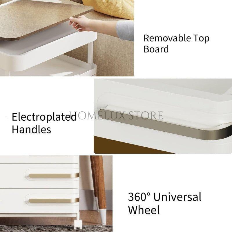 Bedside Décor & Storage Table - 4 Drawers