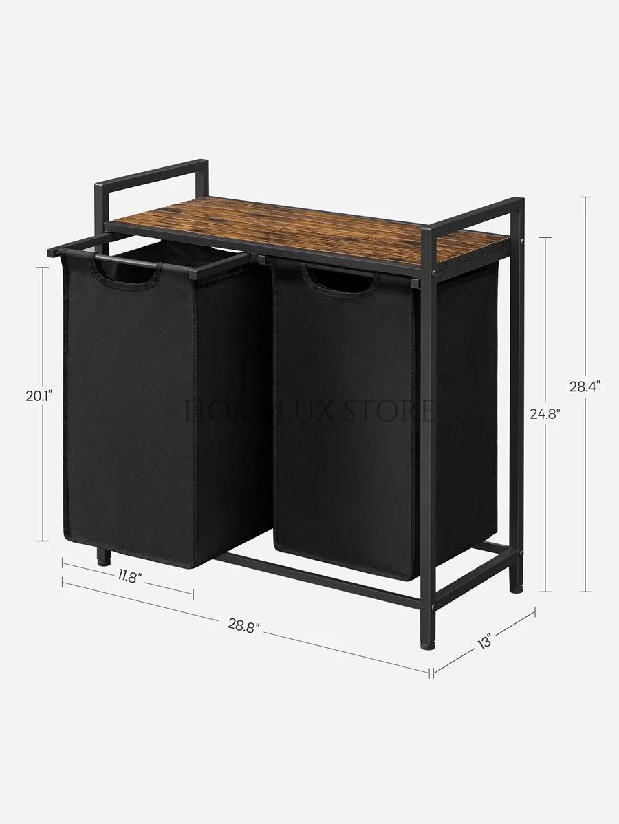 Laundry Hamper With Top Shelf & Bags