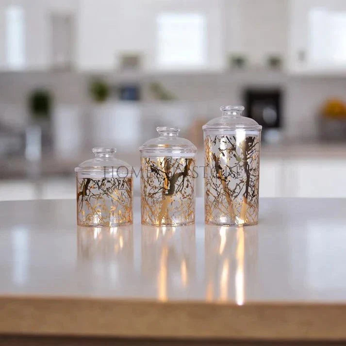 3 Pc Acrylic Jar Set - Texture