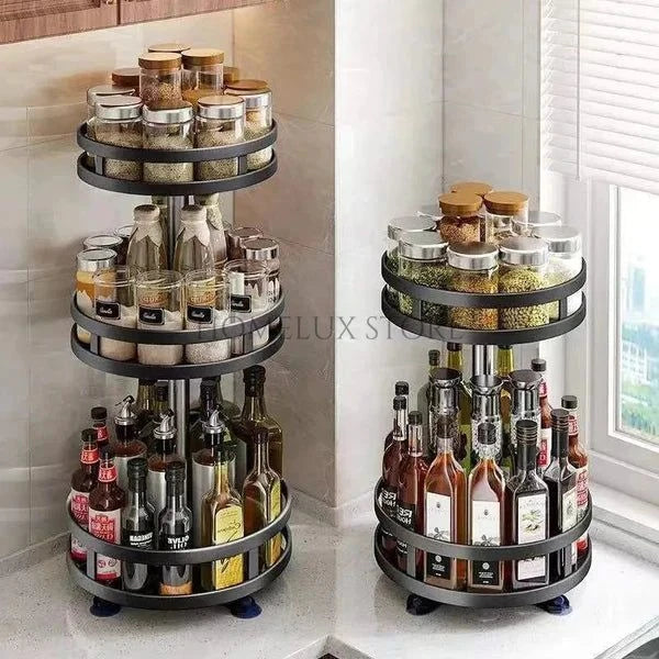 360° Rotatable Metal Storage Organizer - Round