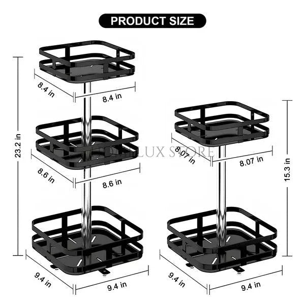 360° Rotatable Metal Storage Organizer - Square