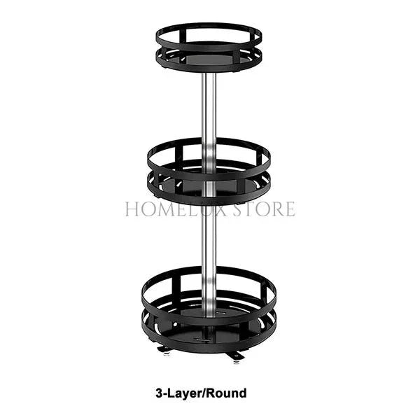 360° Rotatable Metal Storage Organizer - Round