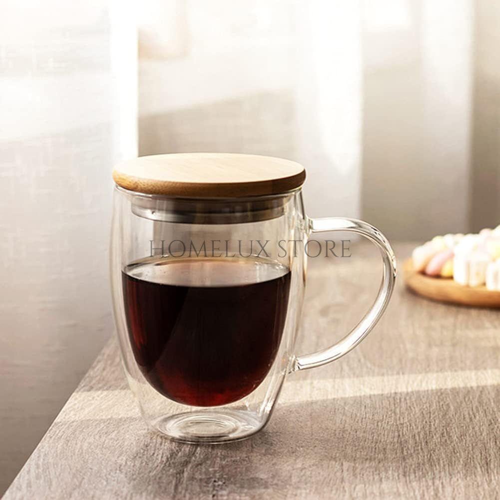 Double-Walled Glass Coffee Cup With Handle