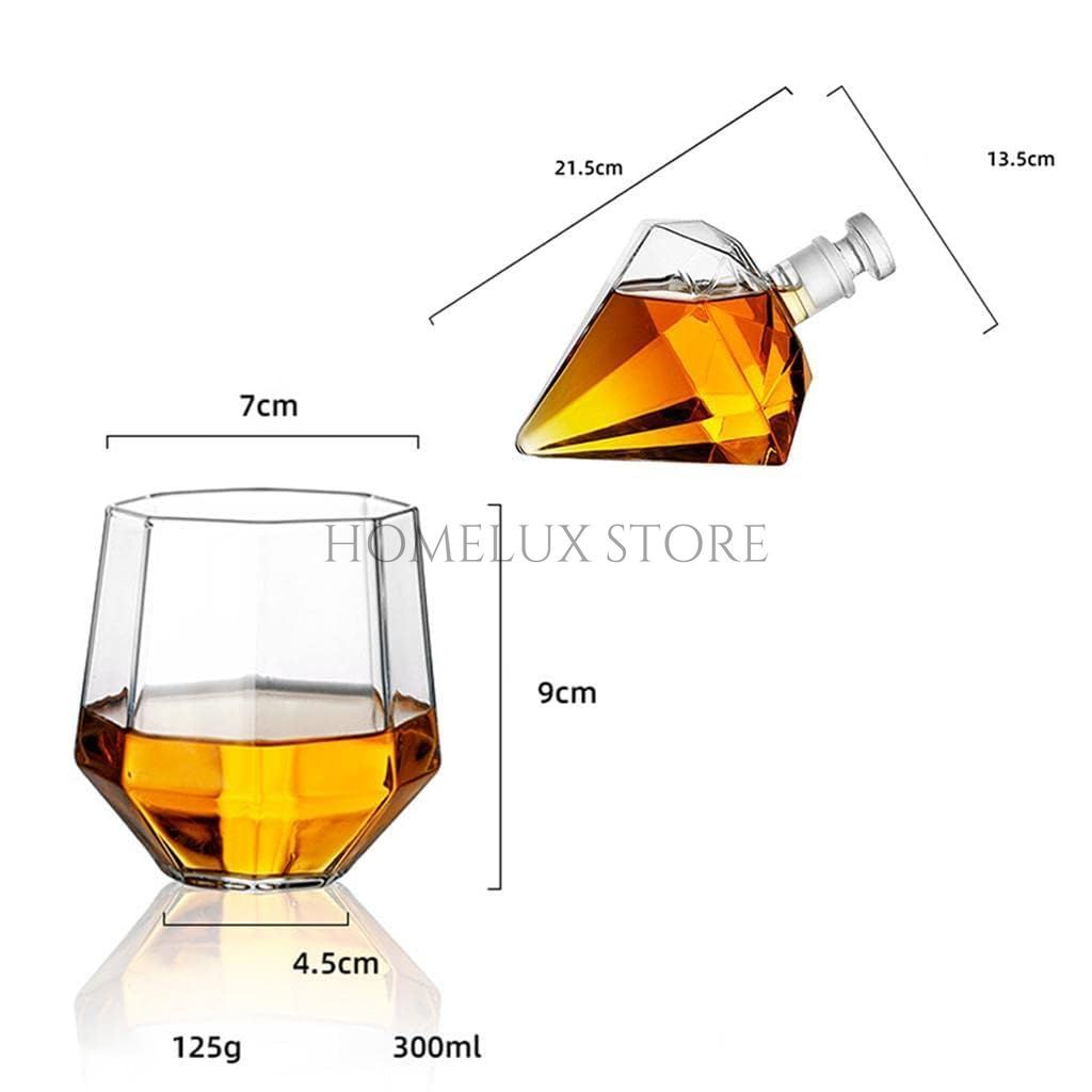 Diamond Shape Whiskey Decanter Set
