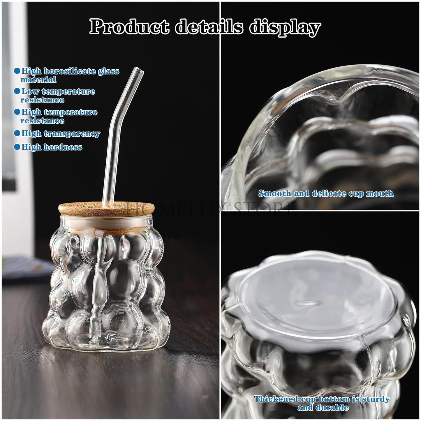 Aesthetic Grape Shape Glass Sipper