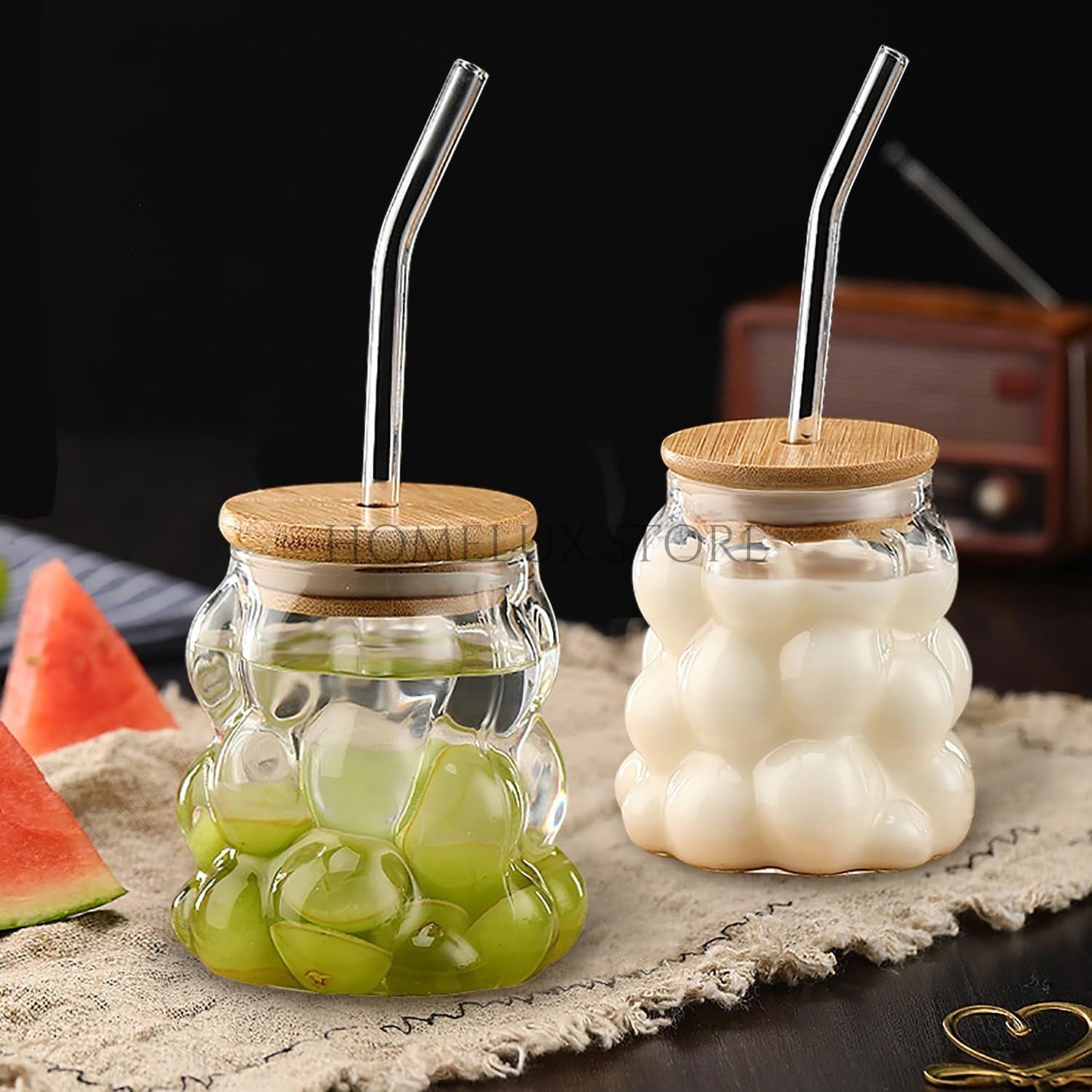 Aesthetic Grape Shape Glass Sipper