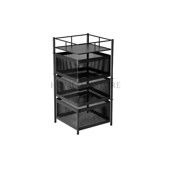 3 Layer Counter Top Vegetable Metal Trolley - Square