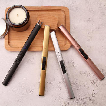 Luxury Custom Electric Lighter USB Rechargeable Arc Plasma Candle Lighter BBQ Kitchen Cigarette Lighter