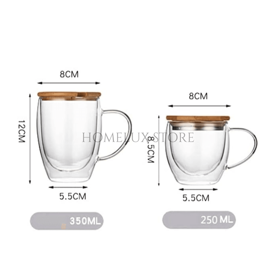 Double-Walled Glass Coffee Cup With Handle