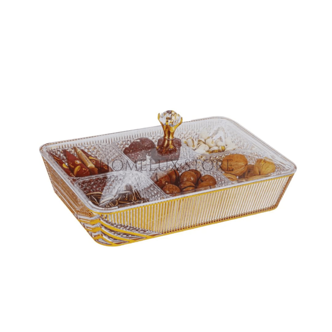 Acrylic Dry Fruit Tray With Lid - Rectangle