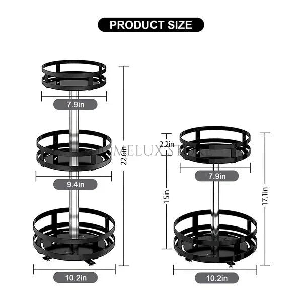 360° Rotatable Metal Storage Organizer - Round