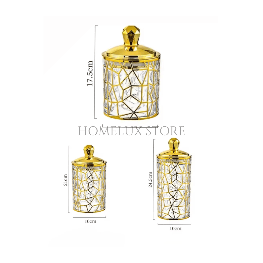 Transparent Sealed Jar With Golden Lid