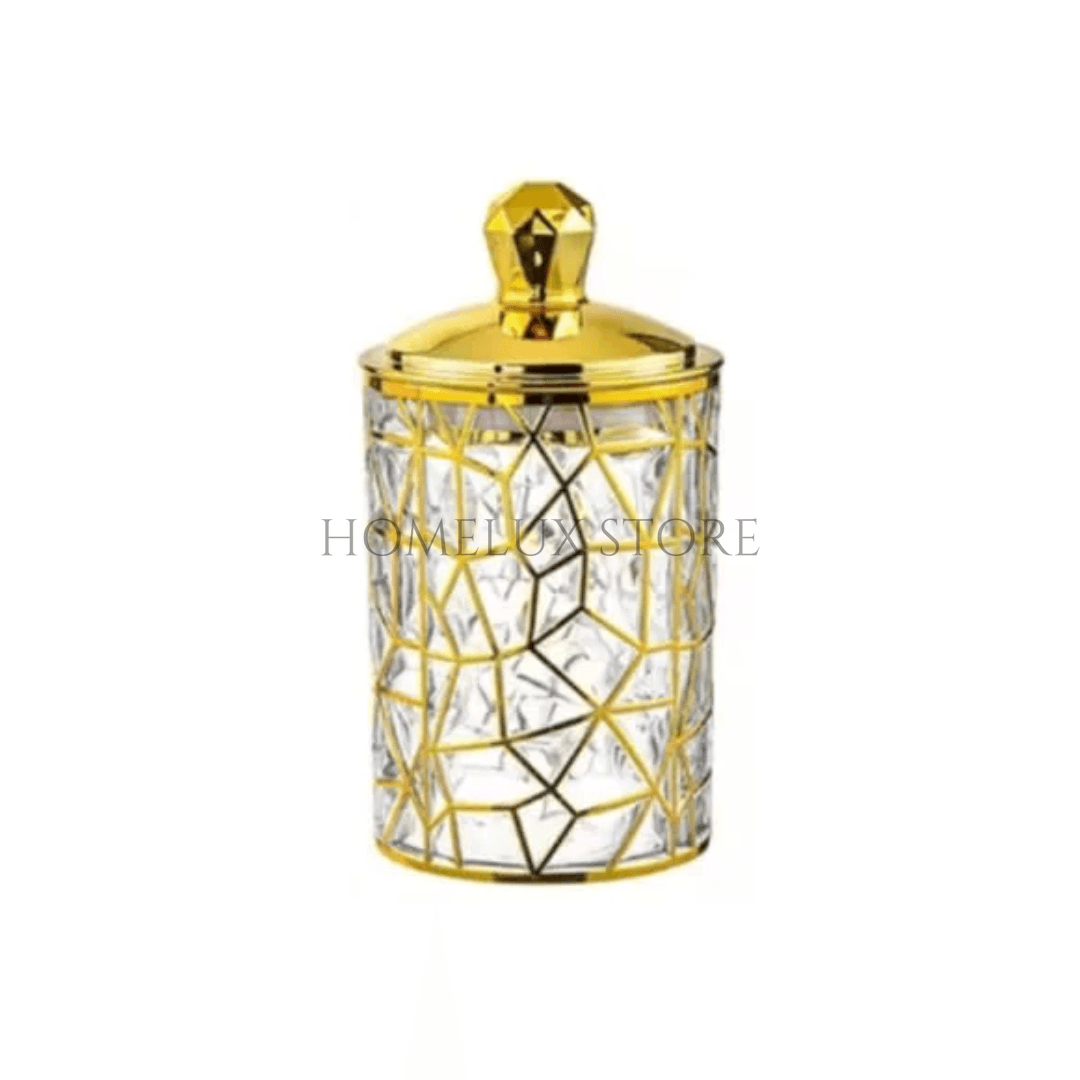 Transparent Sealed Jar With Golden Lid