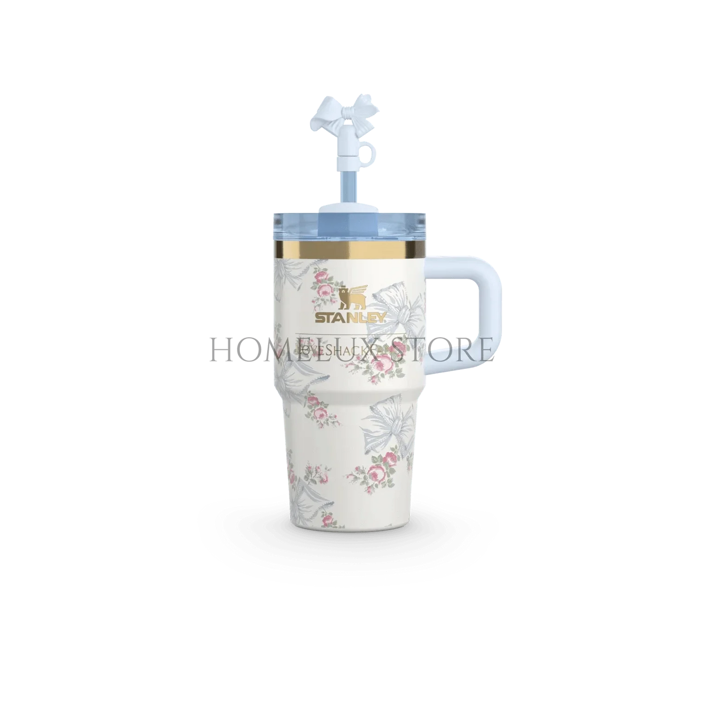The Stanley X LoveShackFancy Holiday Quencher - 14oz - Rosa Beaux Blue