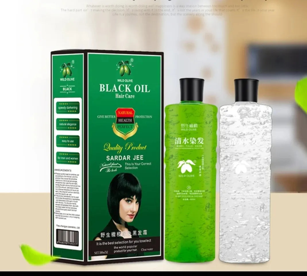 Sardar Jee Black Hair Color Gel 500Ml Easy Daying Hair Permanent Black Dye Cover White Gray Hair