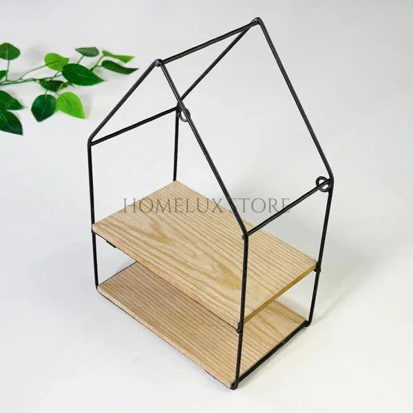 Hut Style Wall Shelf - Double Layer