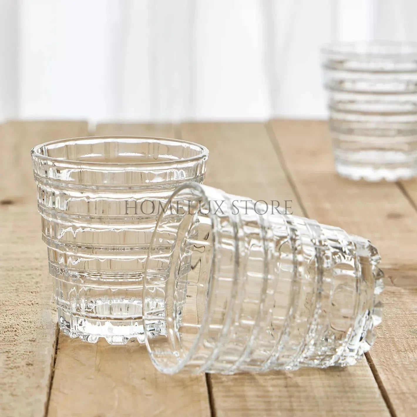D Chinese Glass Set With Golden Line