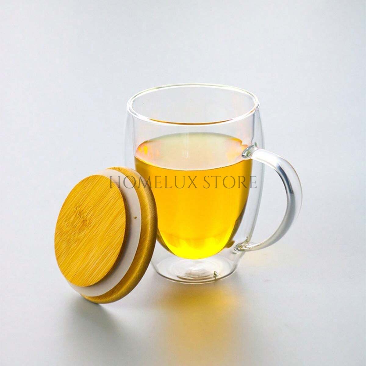 Double-Walled Glass Coffee Cup With Handle