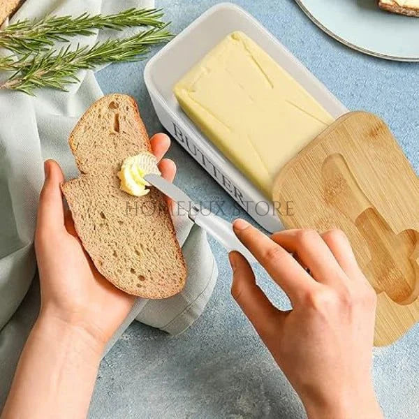 Porcelain Butter Dish With Butter Knife