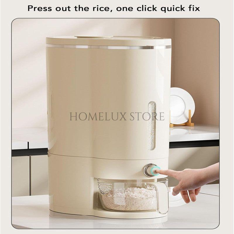 Rice Dispenser With Measuring Cup