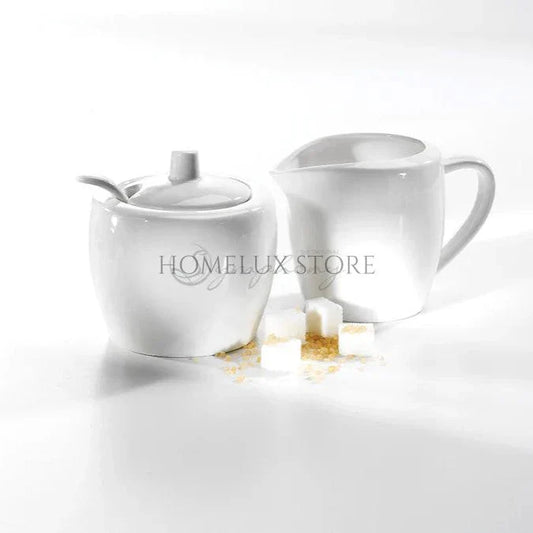 Sugar And Creamer With Spoon
