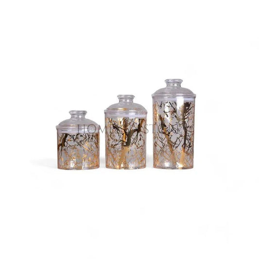 3 Pc Acrylic Jar Set - Texture