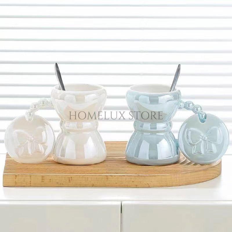 Nordic Style Bow Mug With Lid