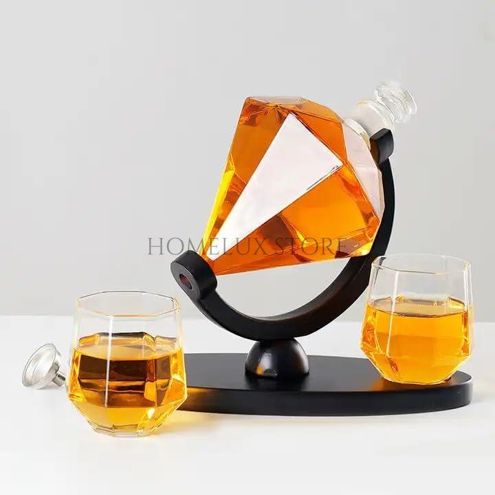 Diamond Shape Whiskey Decanter Set