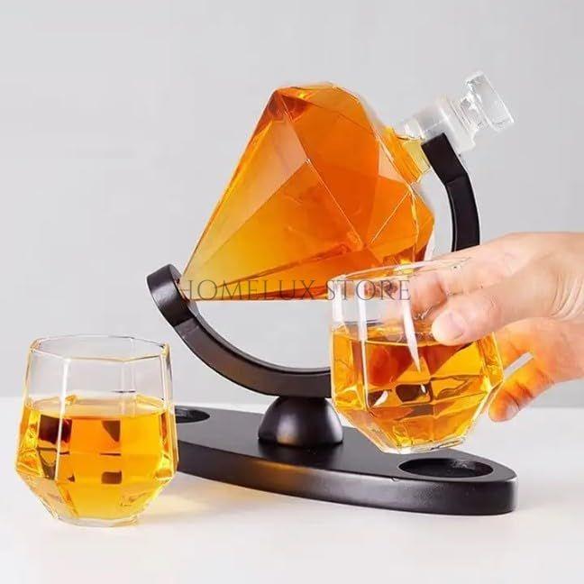 Diamond Shape Whiskey Decanter Set