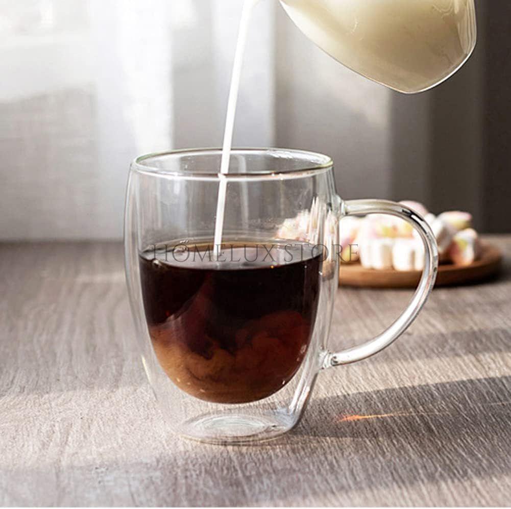 Double-Walled Glass Coffee Cup With Handle