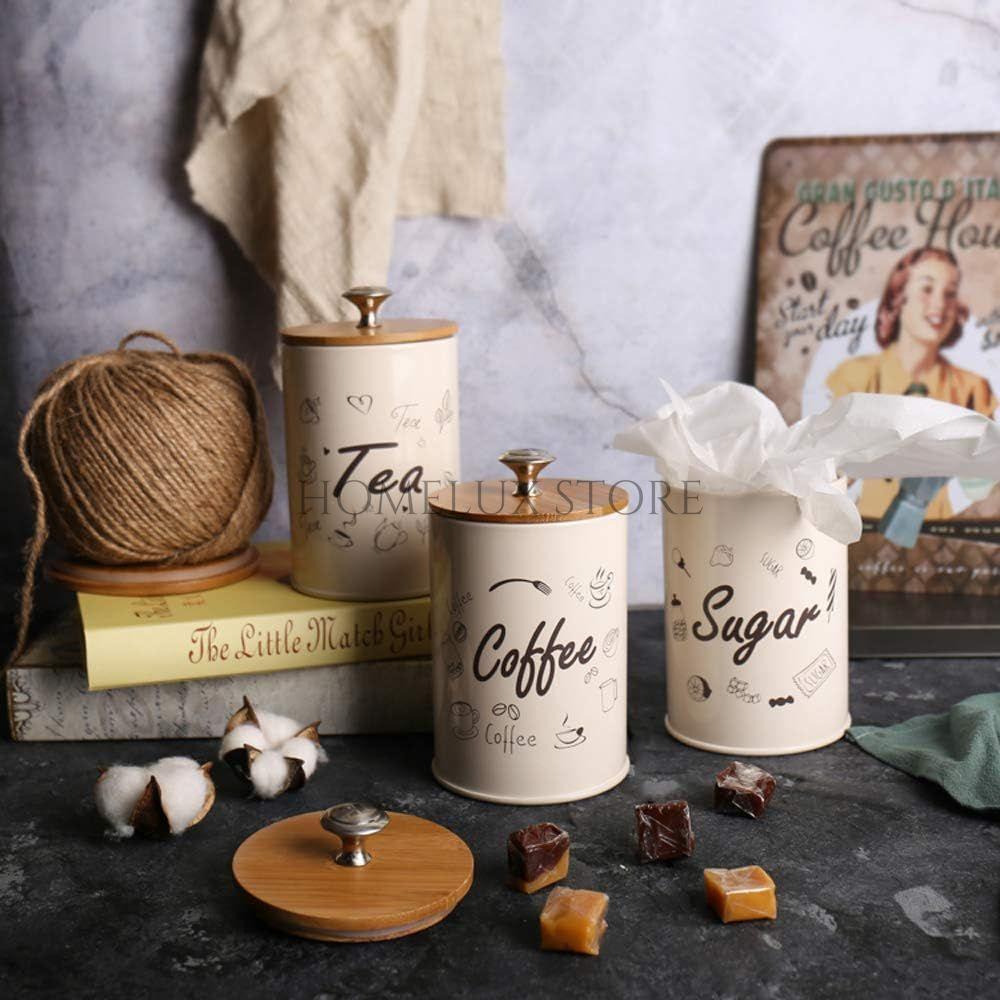 Metallic Airtight Jar Set With Wooden Lid