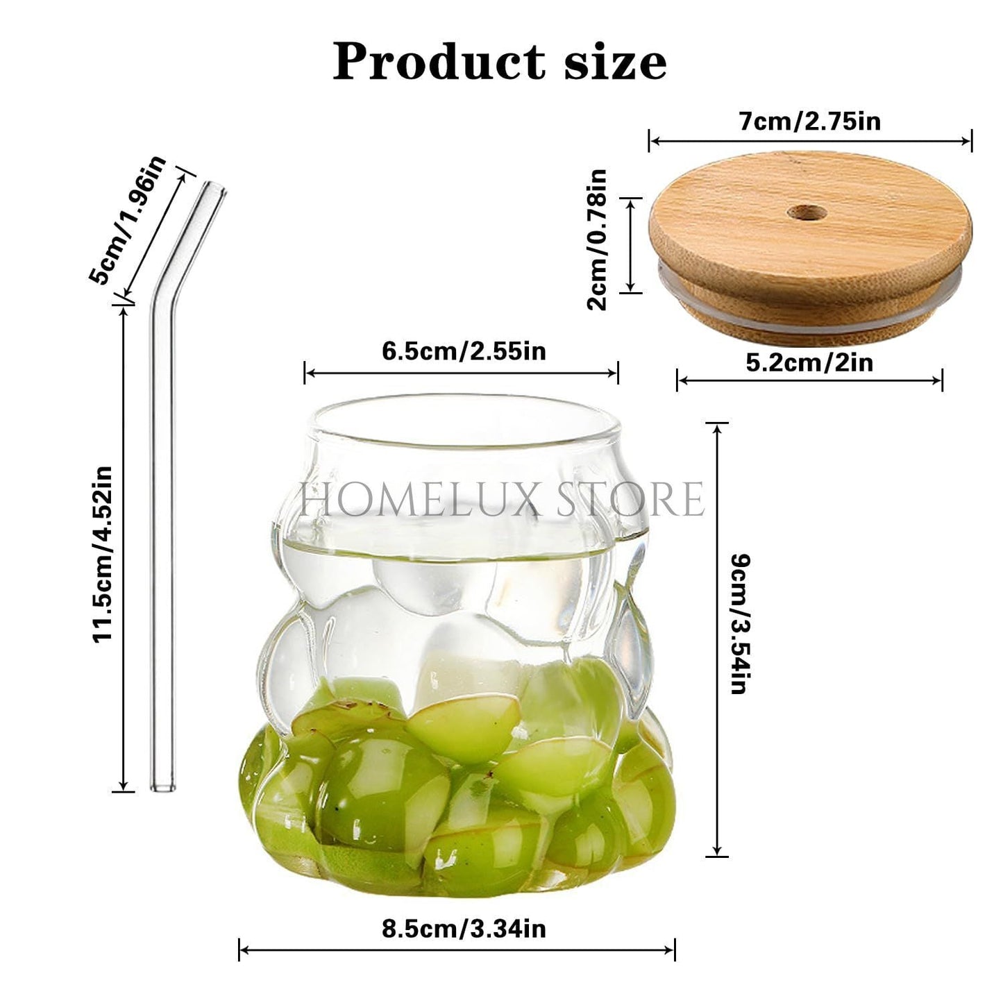Aesthetic Grape Shape Glass Sipper