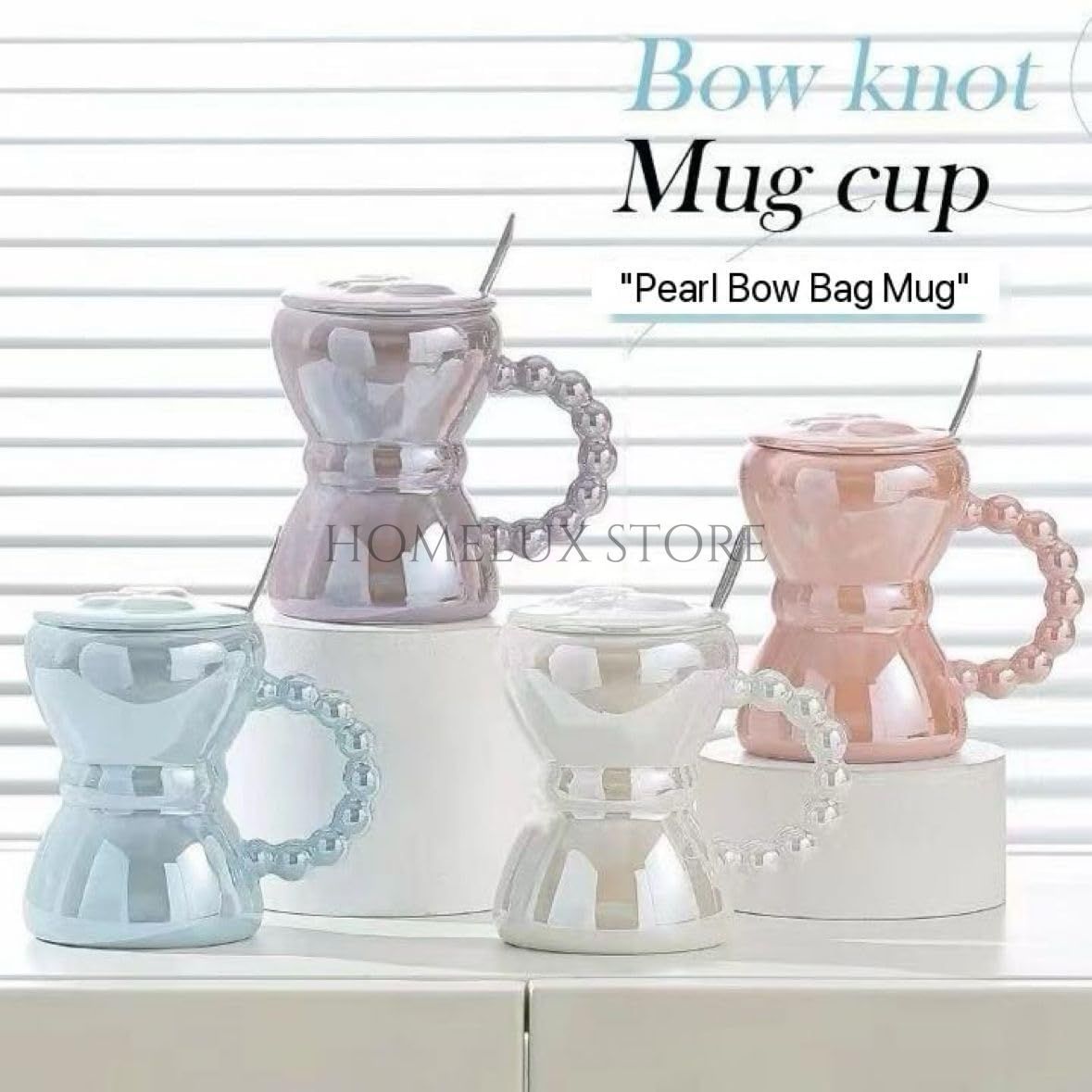 Nordic Style Bow Mug With Lid