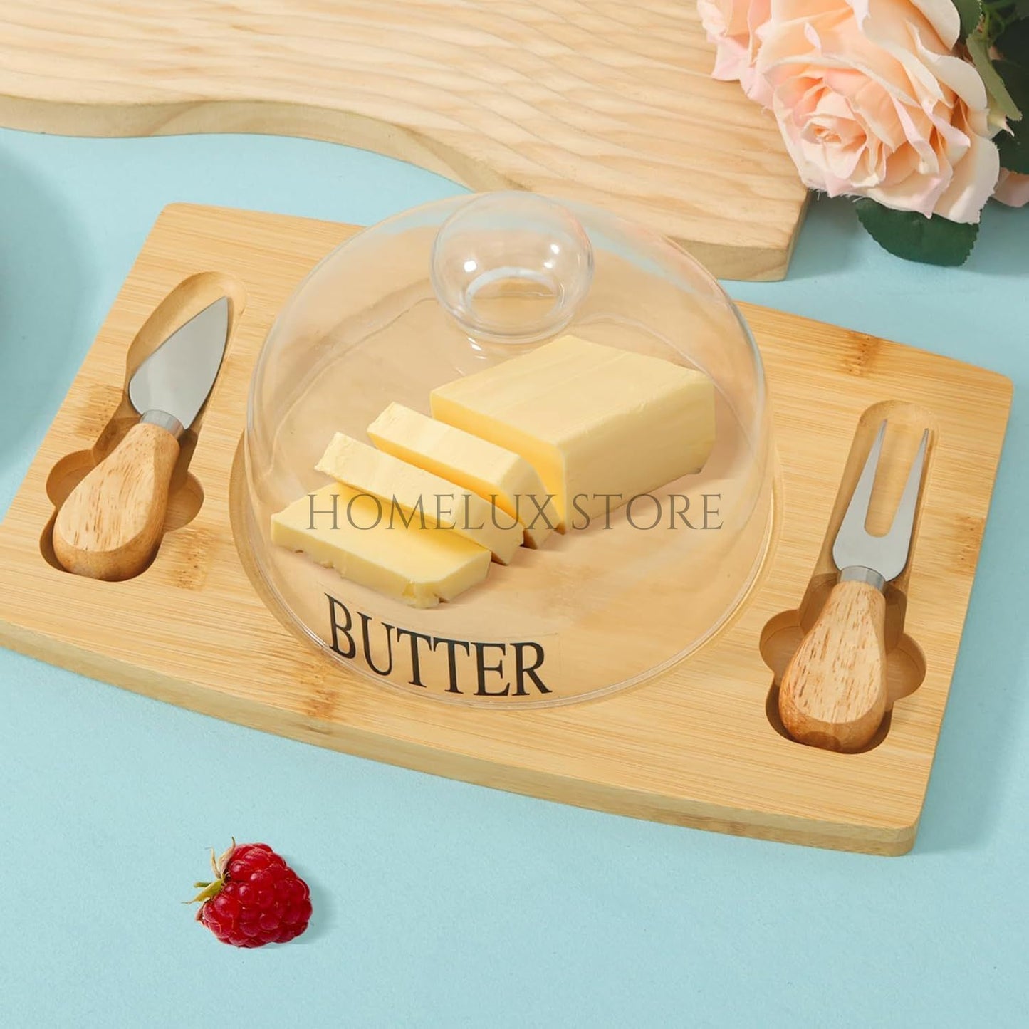 Modern Style Butter Dish With Knifes