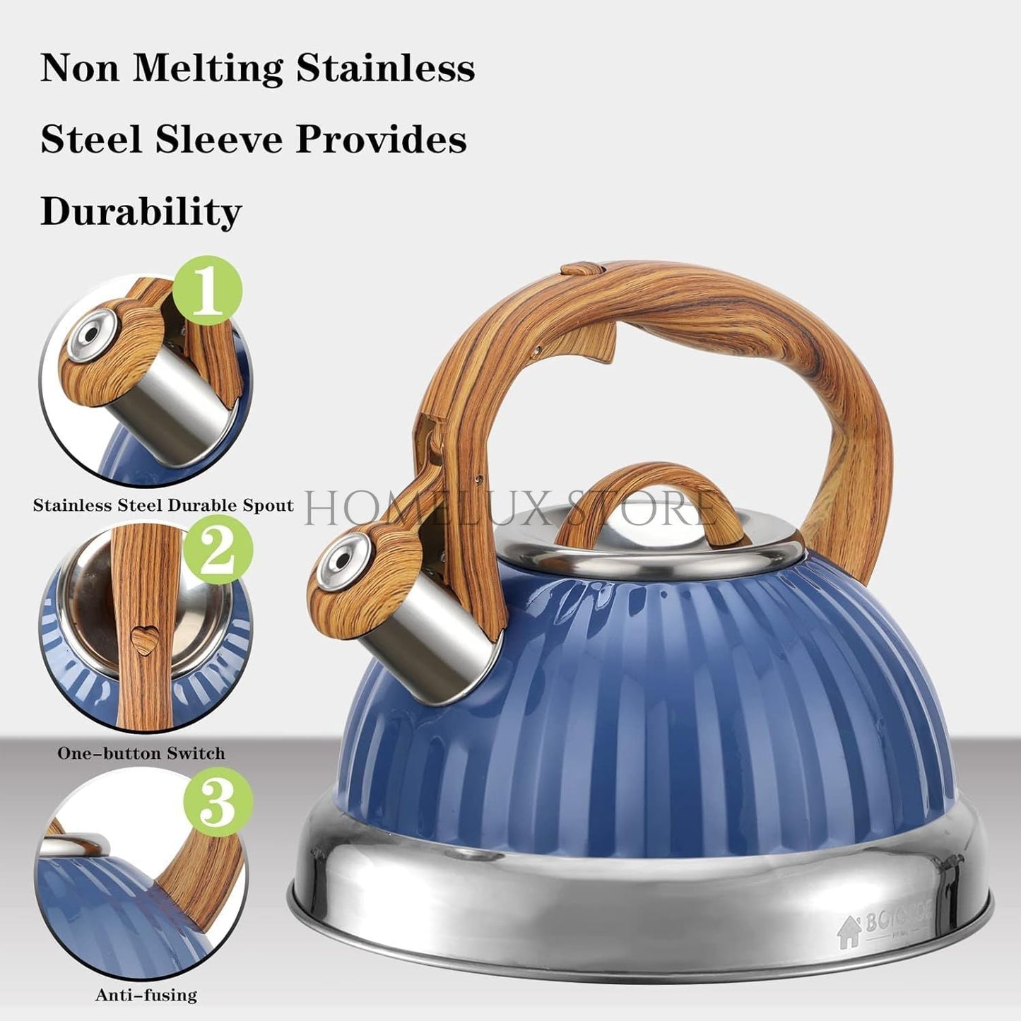 Stainless Steel Whistling Tea Kettle