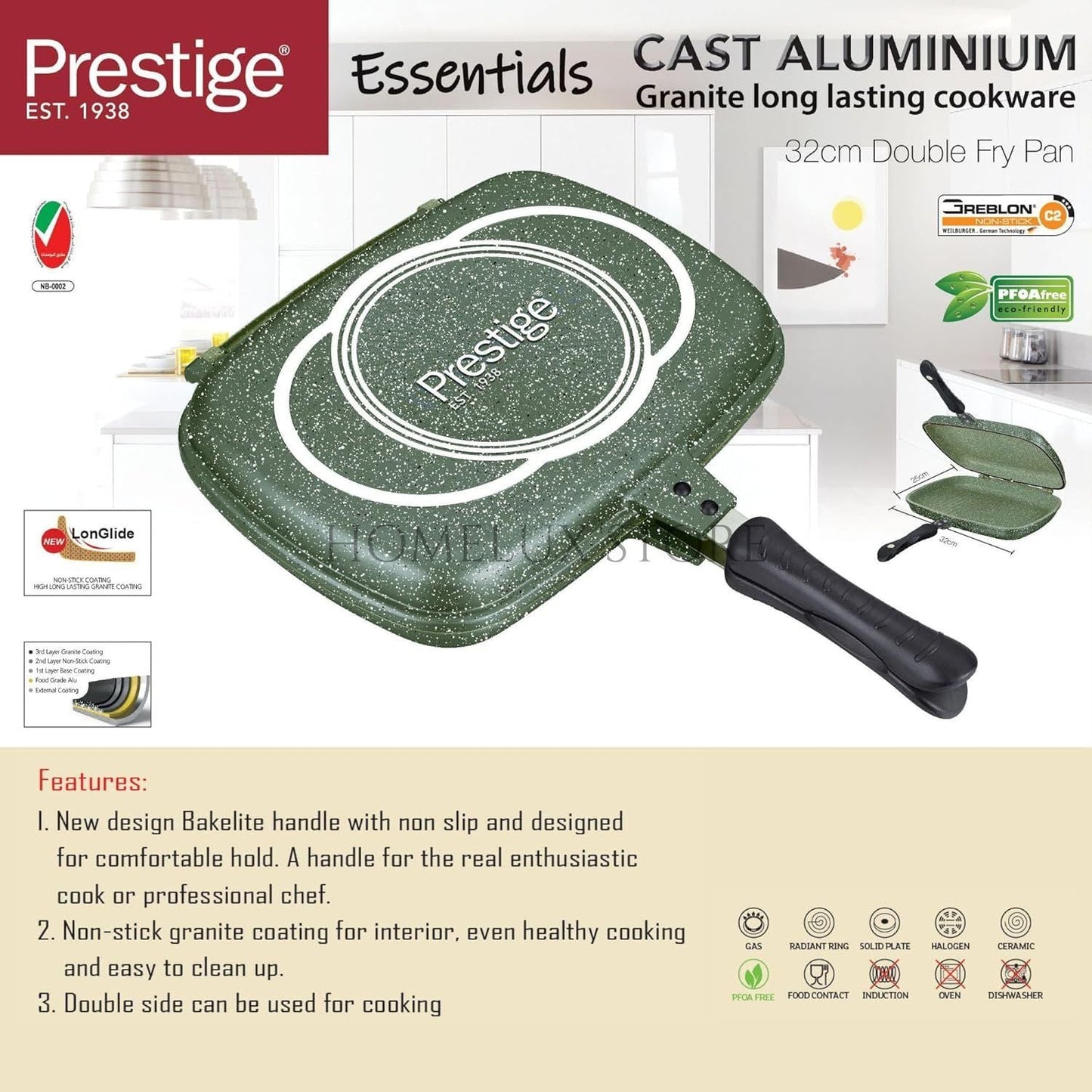 Prestige Double Fry Pan 32cm