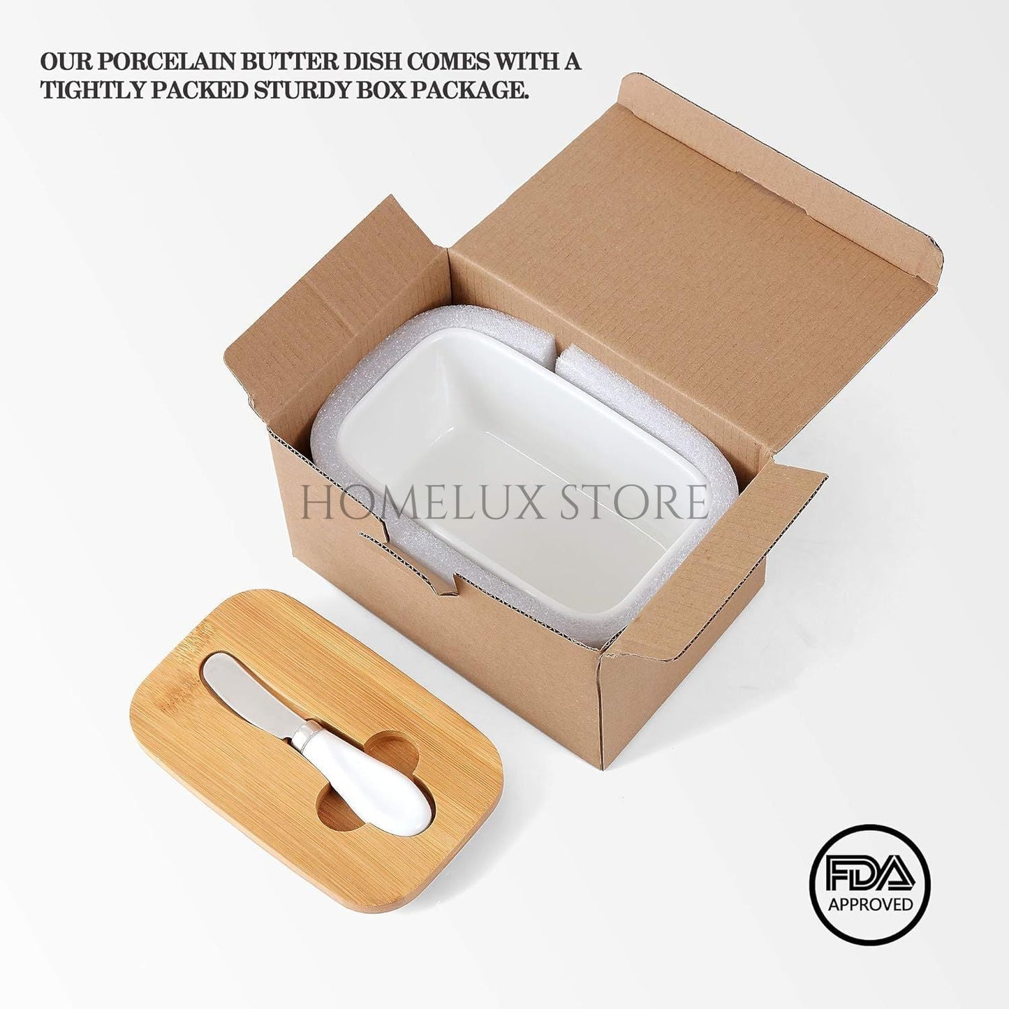 Porcelain Butter Dish With Butter Knife