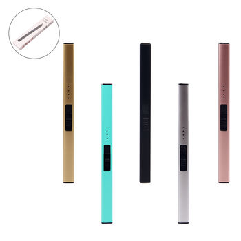 Luxury Custom Electric Lighter USB Rechargeable Arc Plasma Candle Lighter BBQ Kitchen Cigarette Lighter