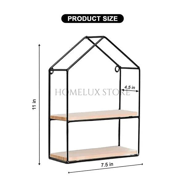 Hut Style Wall Shelf - Double Layer