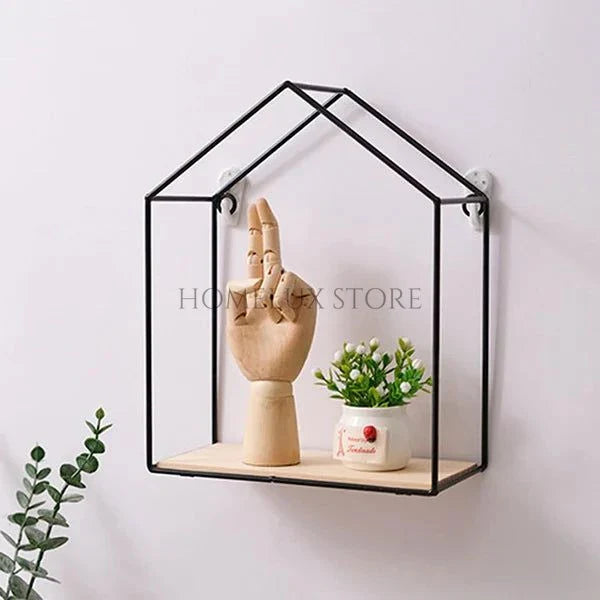 Hut Style Wall Shelf - Single Layer