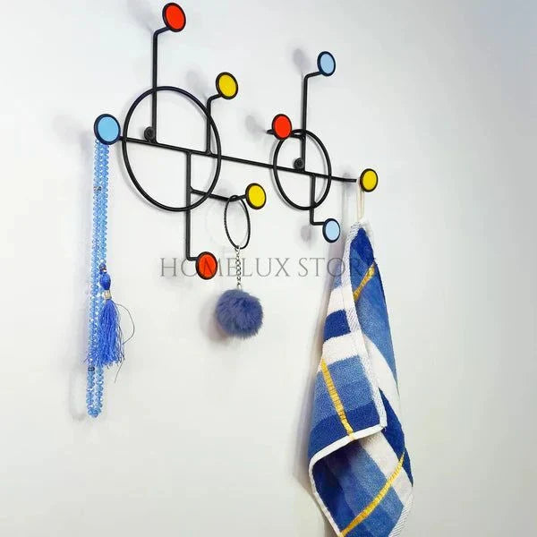 Nordic Style Wall Shelf With Hooks - Circle
