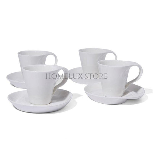 Swirl Cappuccino Cup & Saucers - Set of 4
