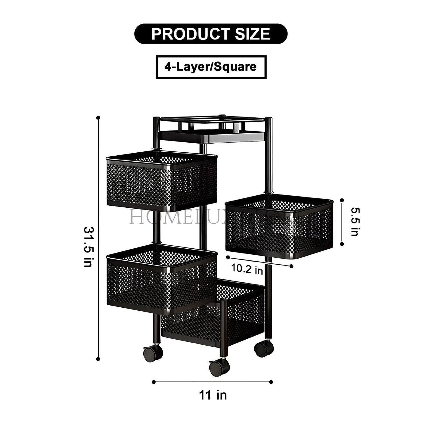 Premium Metal Trolley - Square