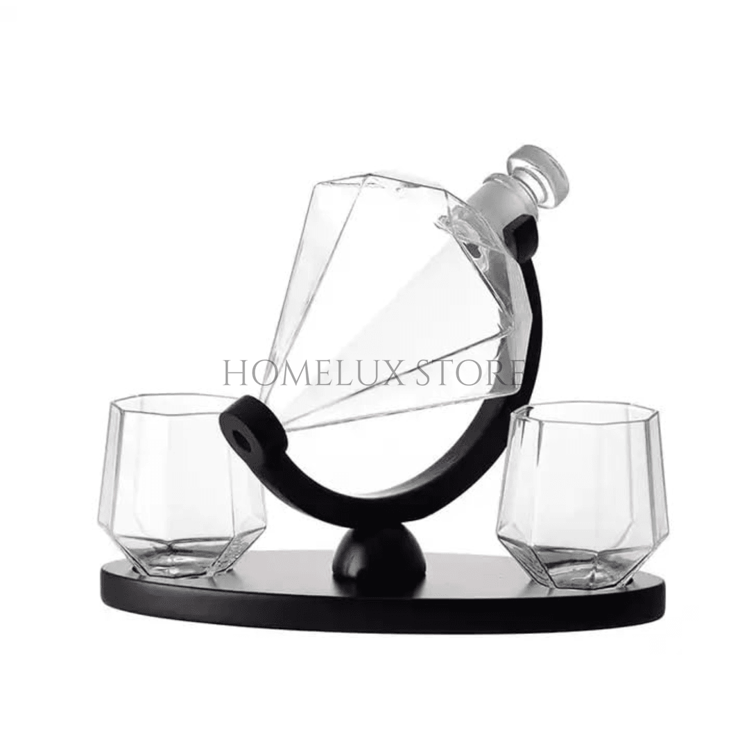 Diamond Shape Whiskey Decanter Set