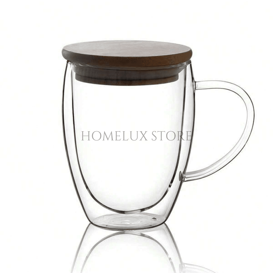 Double-Walled Glass Coffee Cup With Handle