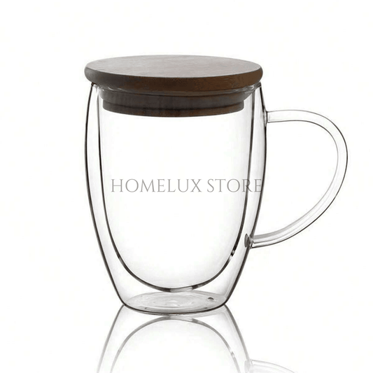 Double-Walled Glass Coffee Cup With Handle