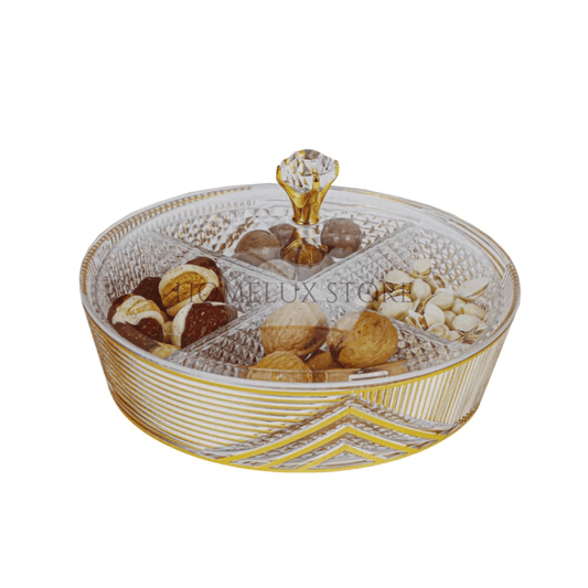 Acrylic Dry Fruit Tray With Lid - Round