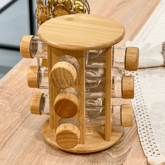 12 Pcs Bamboo Spice Jar