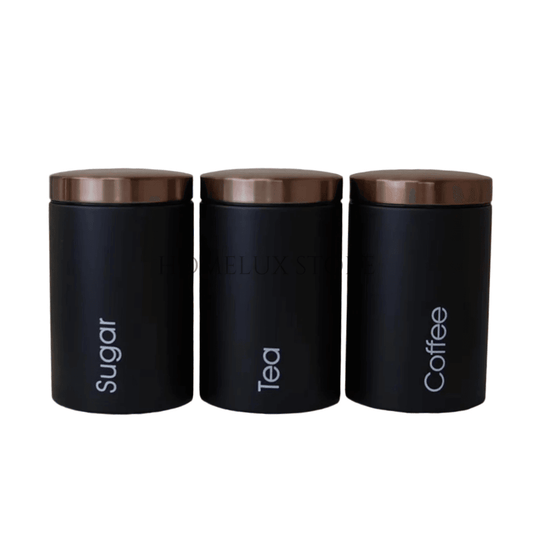 Metallic Canister Set With Rose Gold Lid
